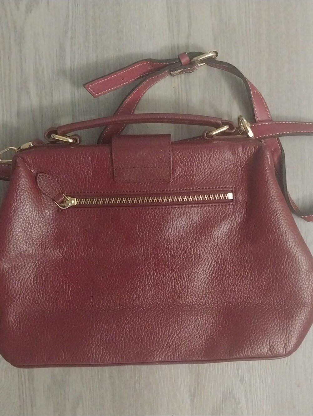 St. Scott Leather Satchel - Burgundy - Picture 2 of 2